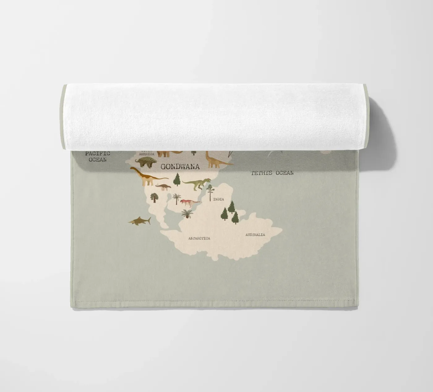 Dino Map beach towel by treechild