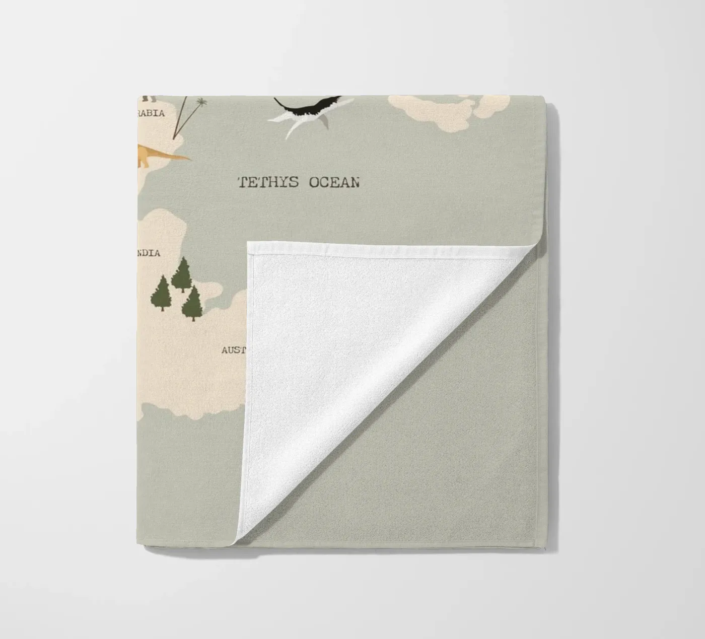 Dino Map beach towel by treechild