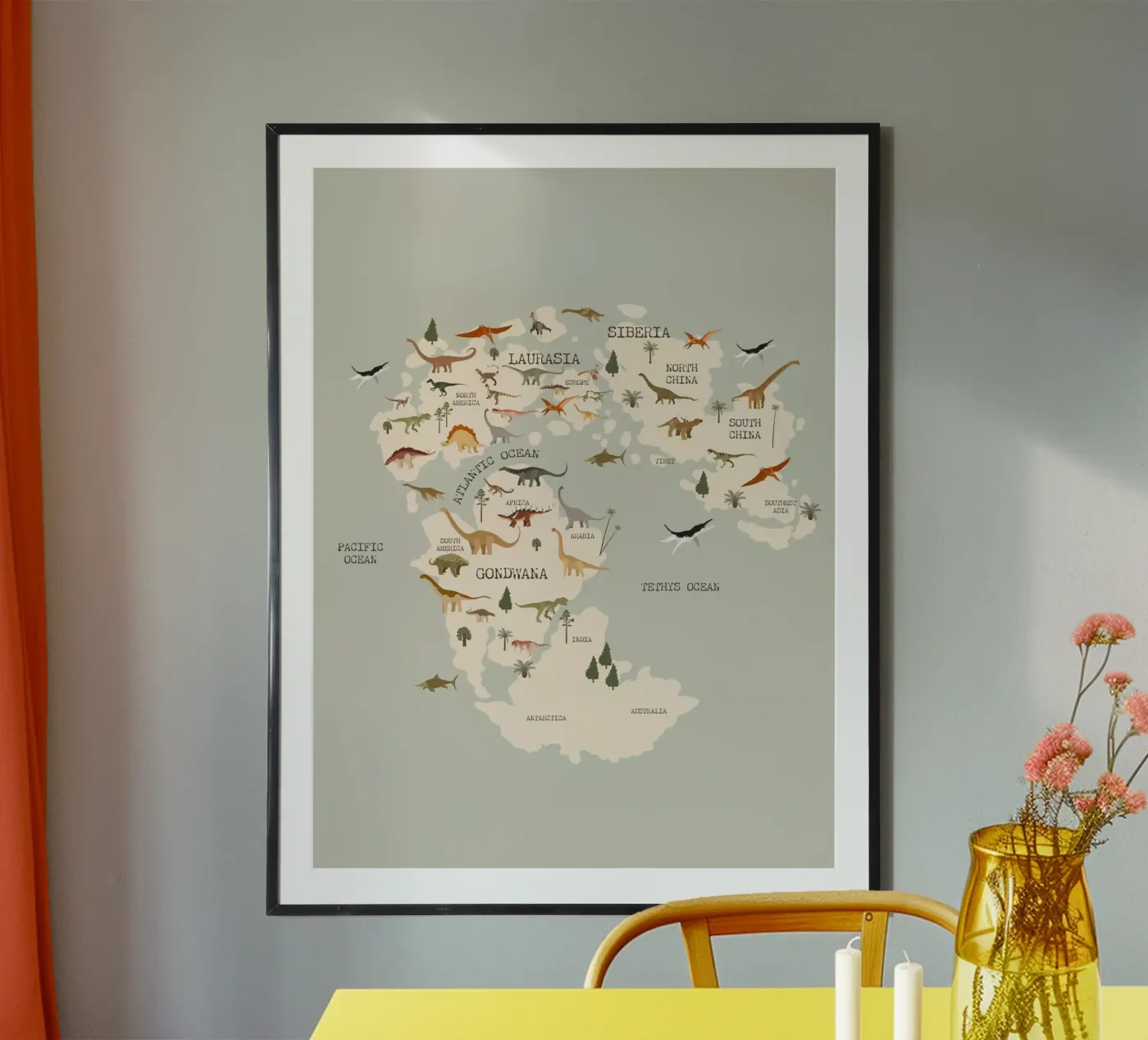 Dino Map poster van treechild