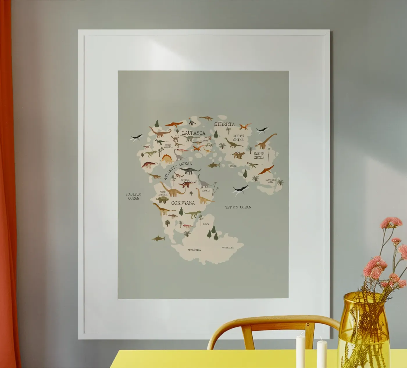 Dino Map poster van treechild