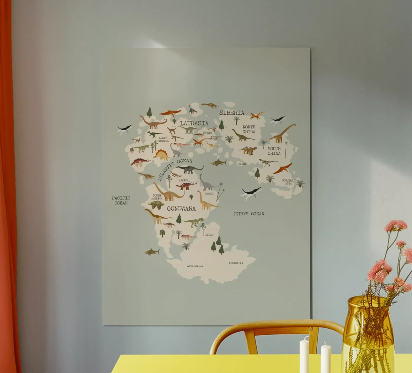Dino Map poster van treechild
