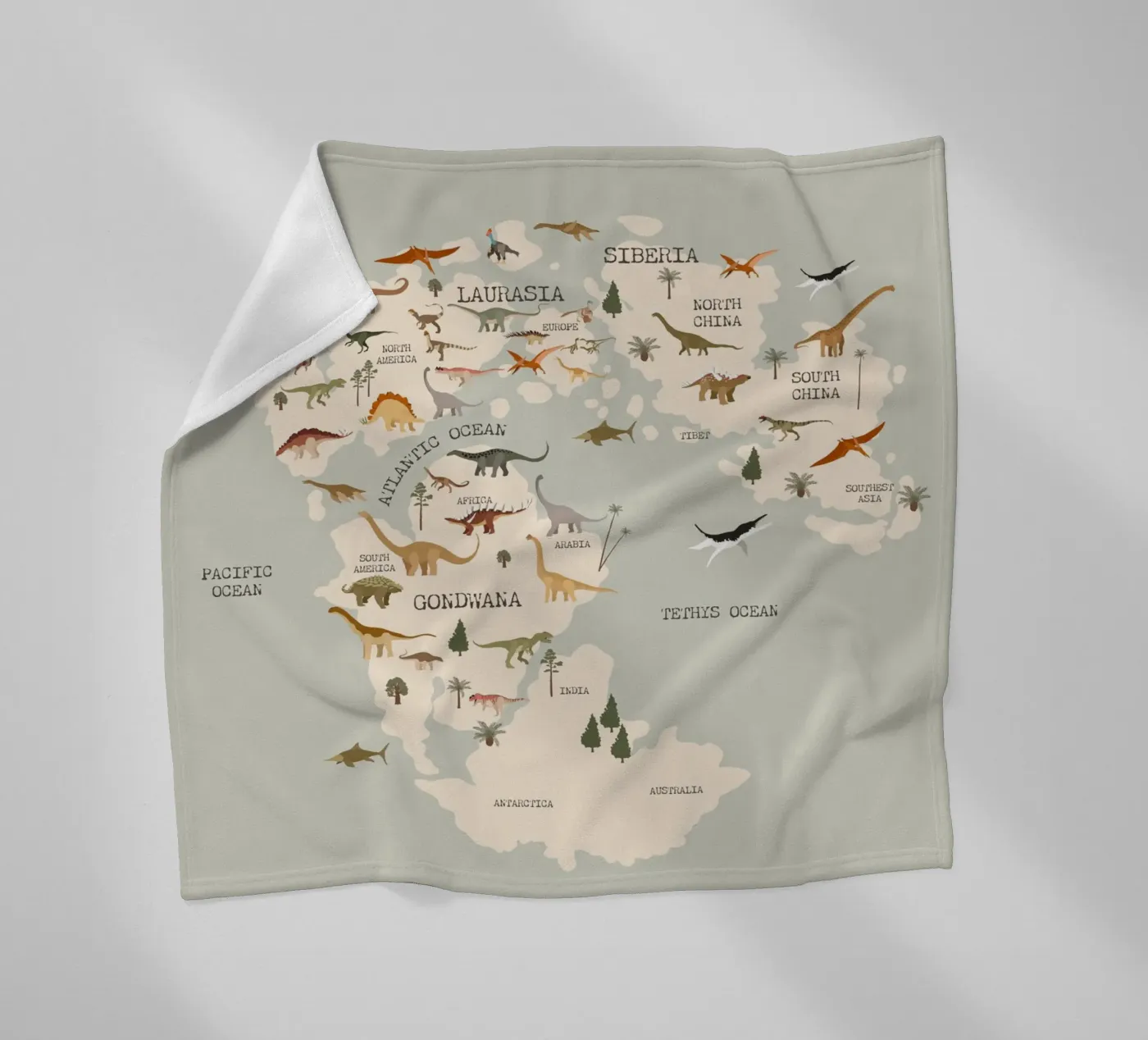 Dino Map Fleecedecke von treechild
