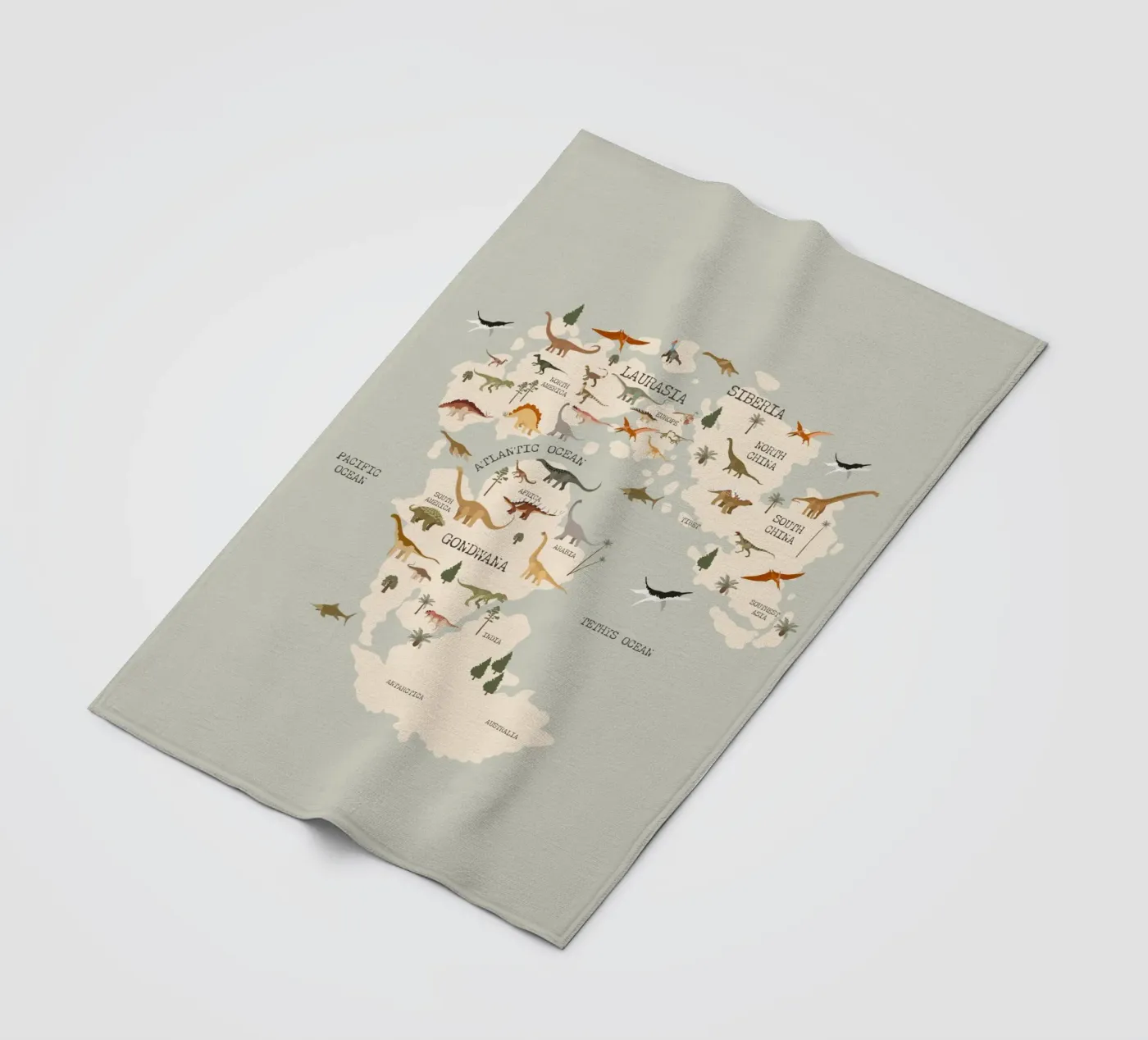 Dino Map Fleecedecke von treechild