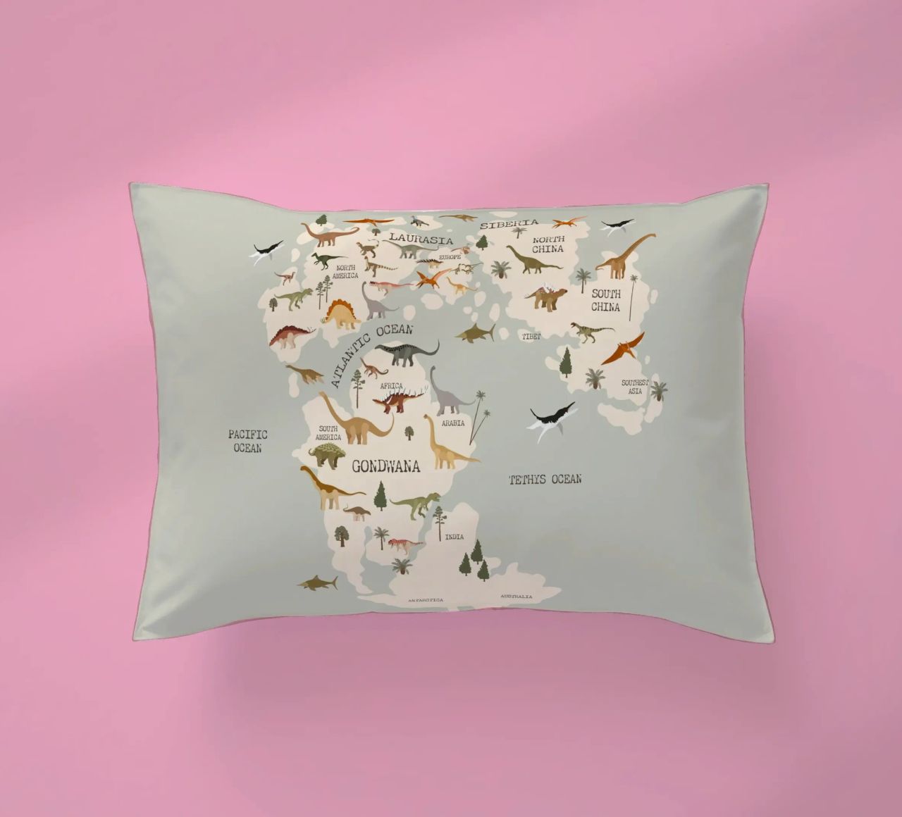 Dino Map No 2 cuscino da treechild