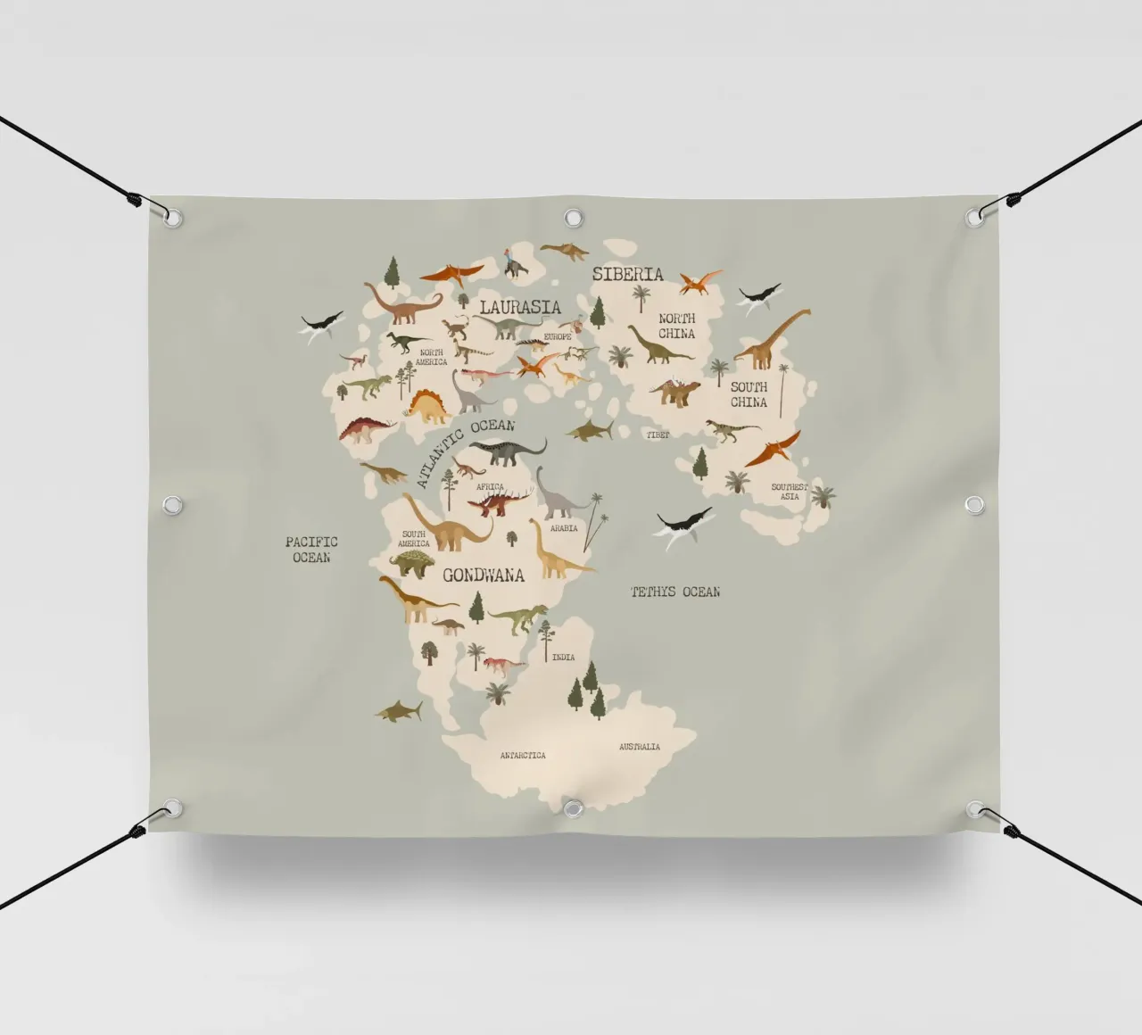 Dino Map No 2 pvc-zeil van treechild