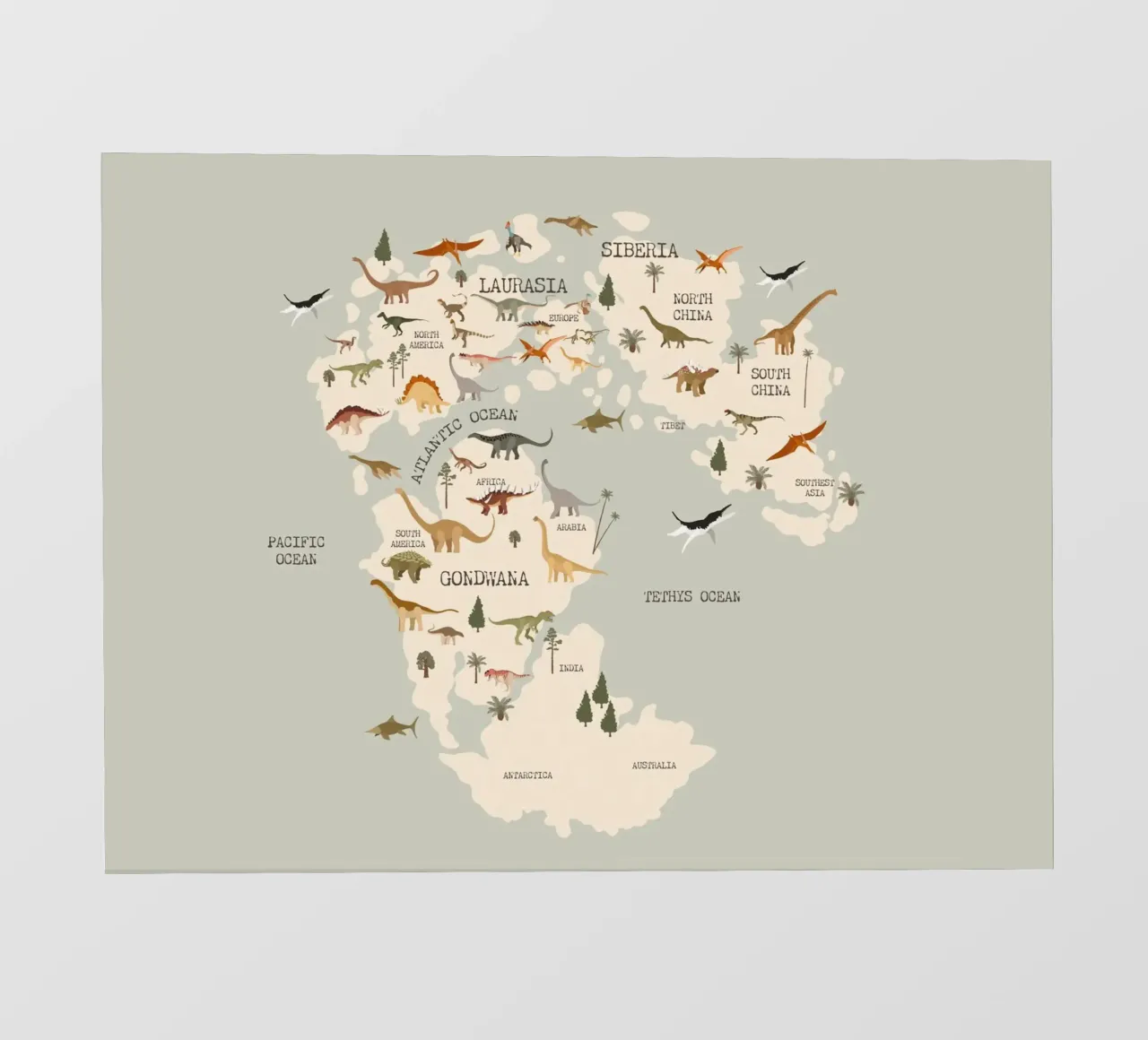 Dino Map No 2 pvc-zeil van treechild