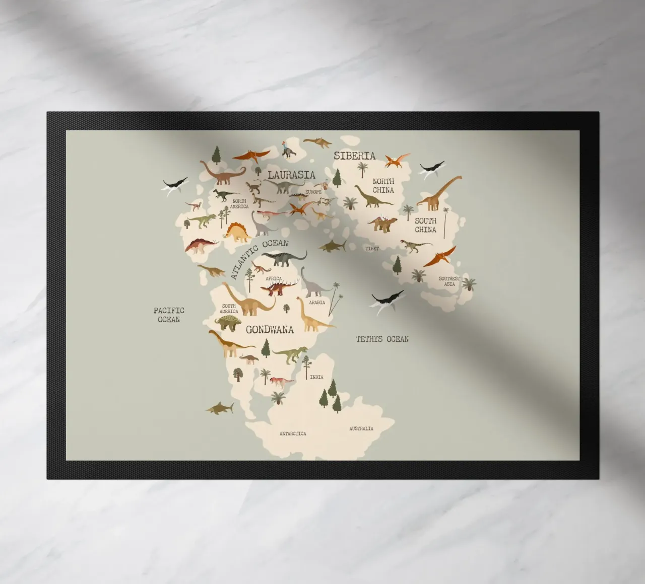 Dino Map No 2 Fußmatte von treechild
