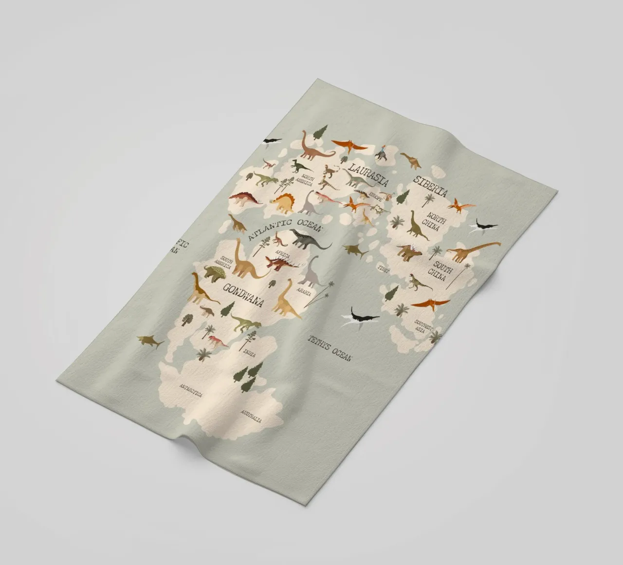Dino Map No 2 Strandtuch von treechild