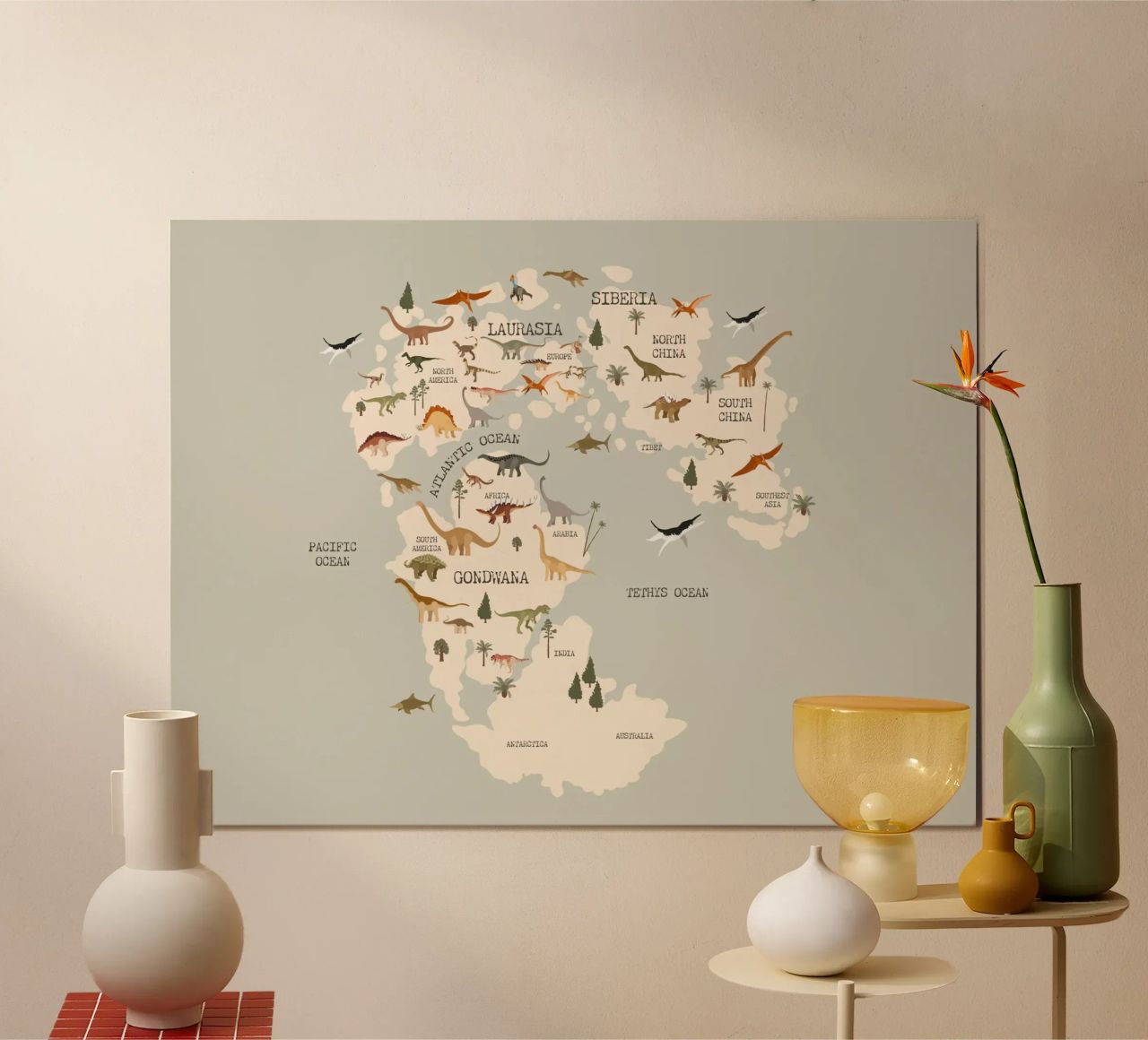 Dino Map No 2 poster da treechild