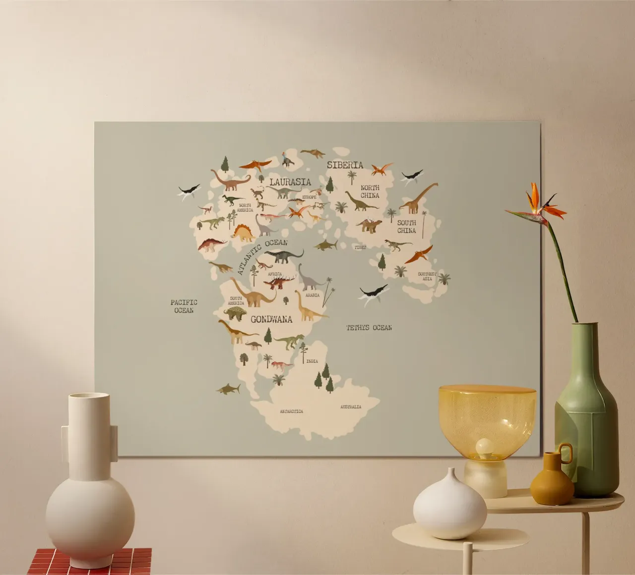 Dino Map No 2 poster de treechild
