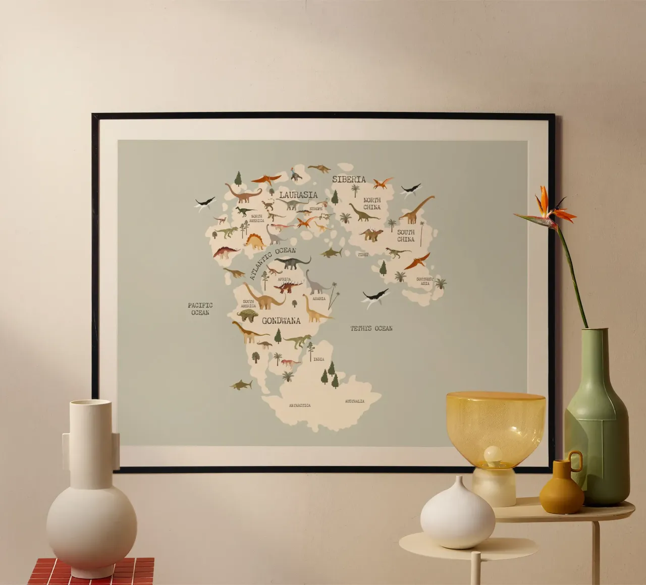Dino Map No 2 poster de treechild
