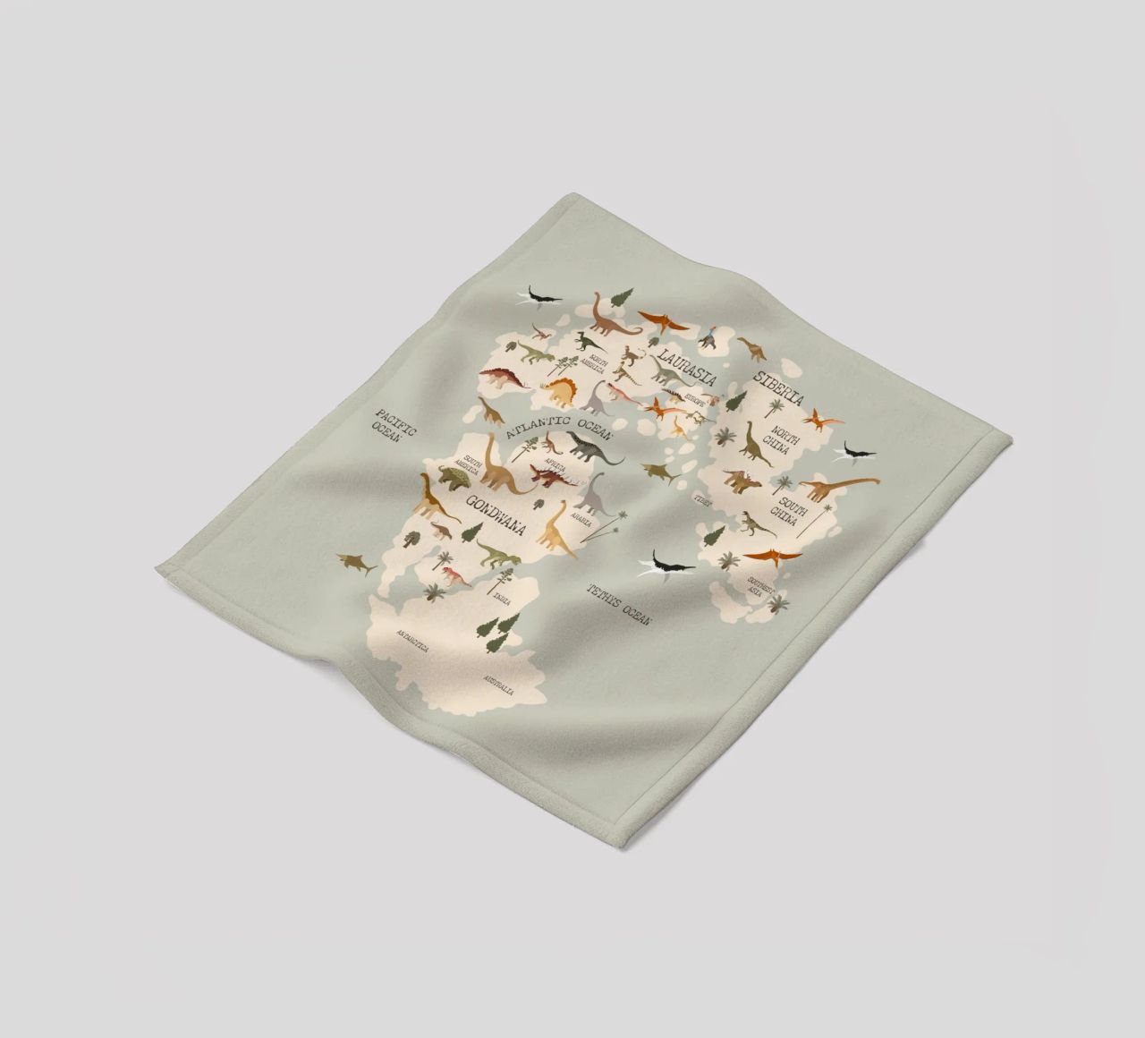 Dino Map No 2 coperta in pile da treechild