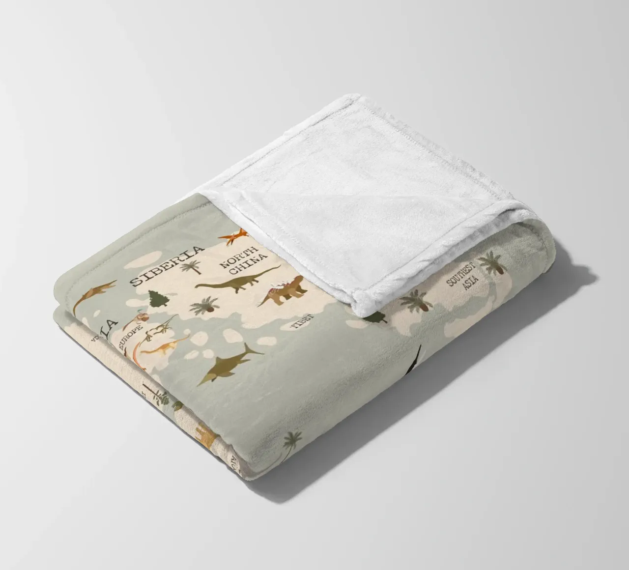Dino Map No 2 fleece blanket by treechild