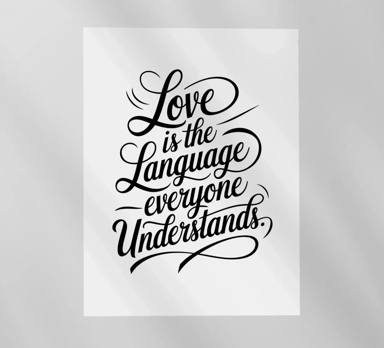 L'amore è la lingua che tutti capiscono. pellicola backlit da logic