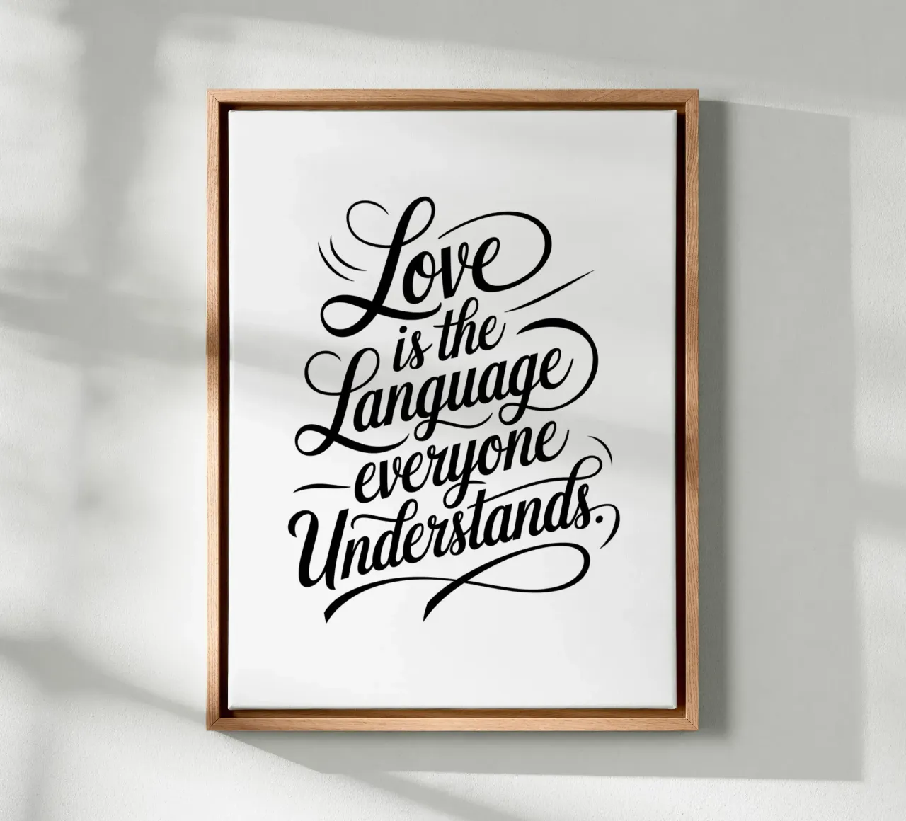 L'amore è la lingua che tutti capiscono. tela con Cornice a cassetta da logic