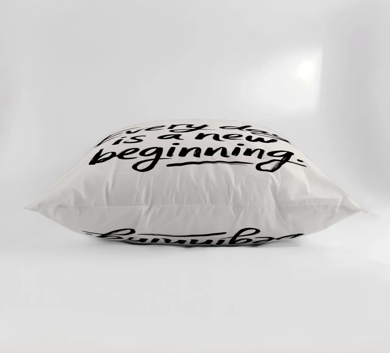 Every day is a new beginning. decorative cushion by logic