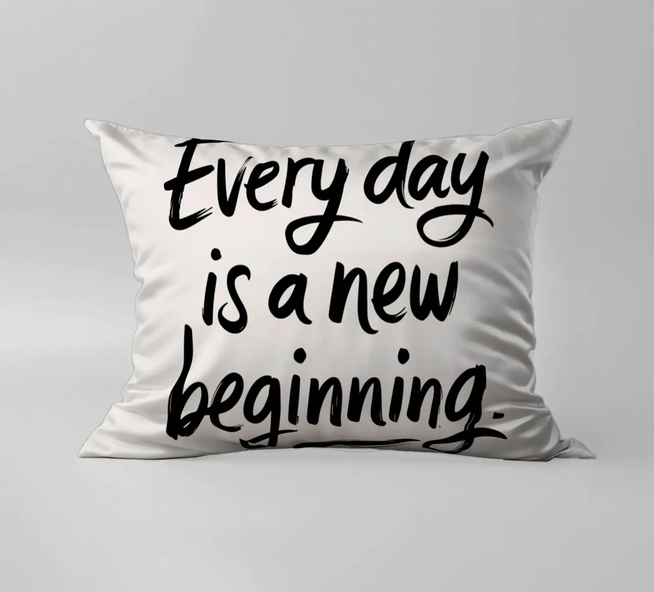 Every day is a new beginning. decorative cushion by logic