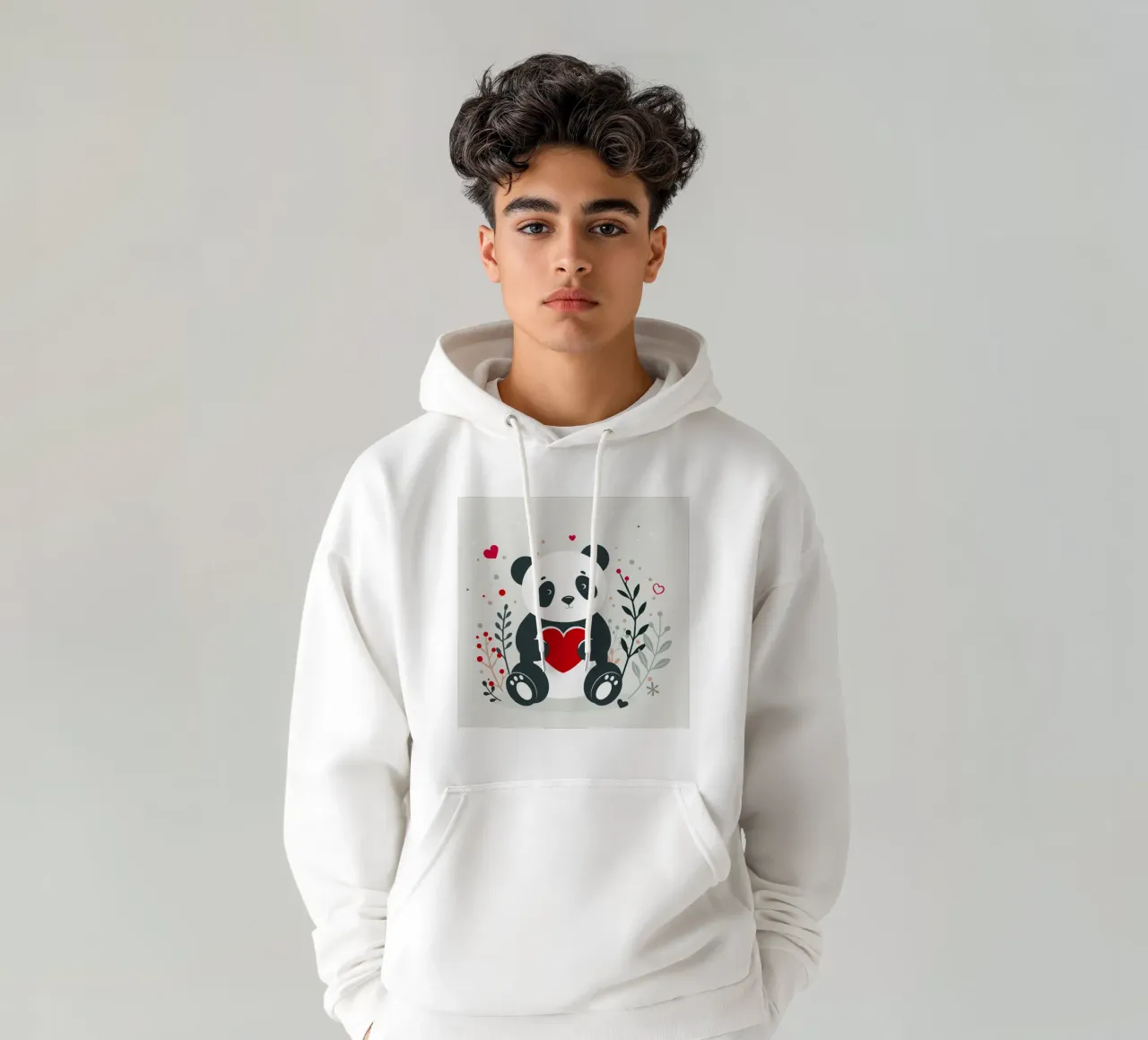 Panda mignon avec un cœur - Affectueux Valentin sweat à capuche de namosh