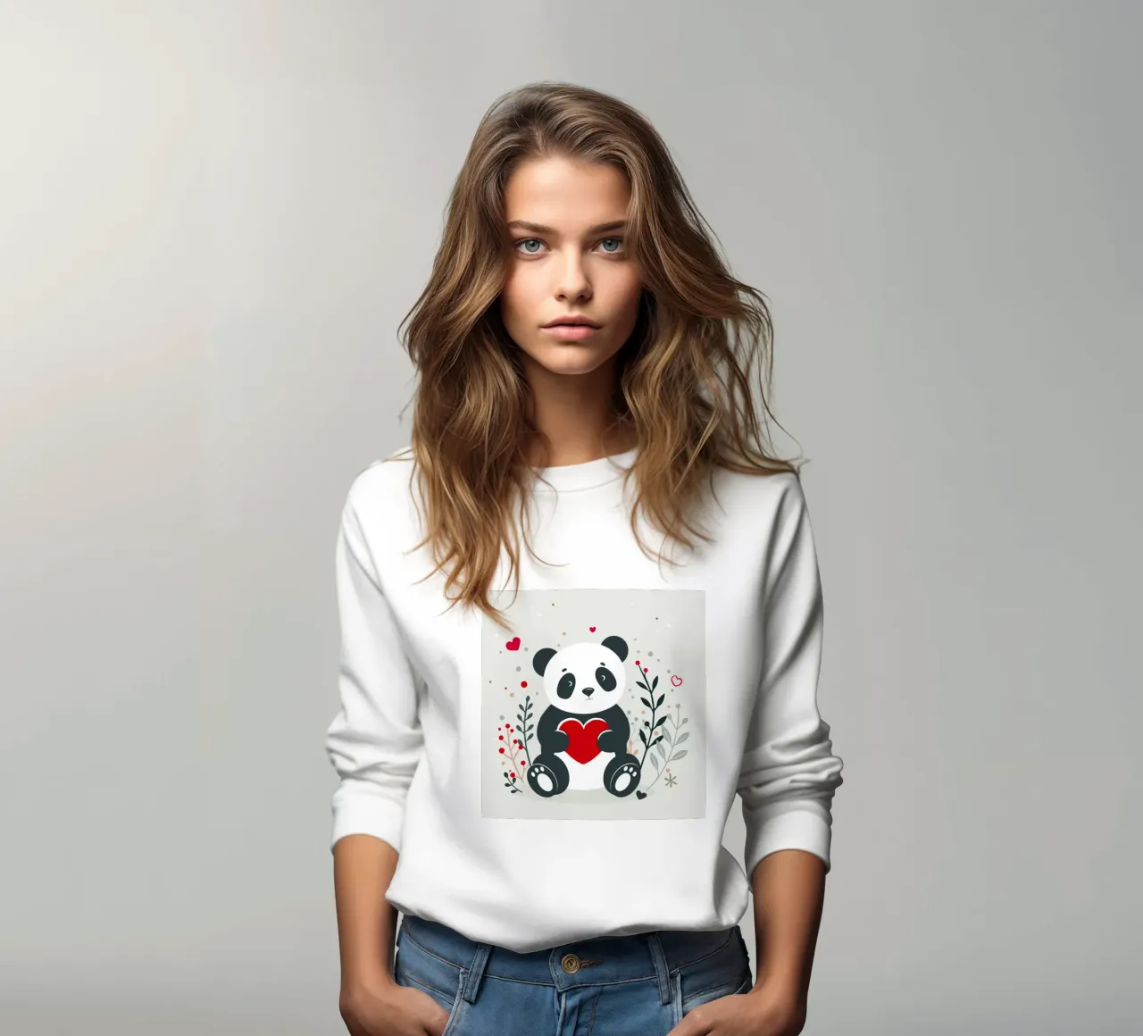 Panda mignon avec un cœur - Affectueux Valentin sweat de namosh