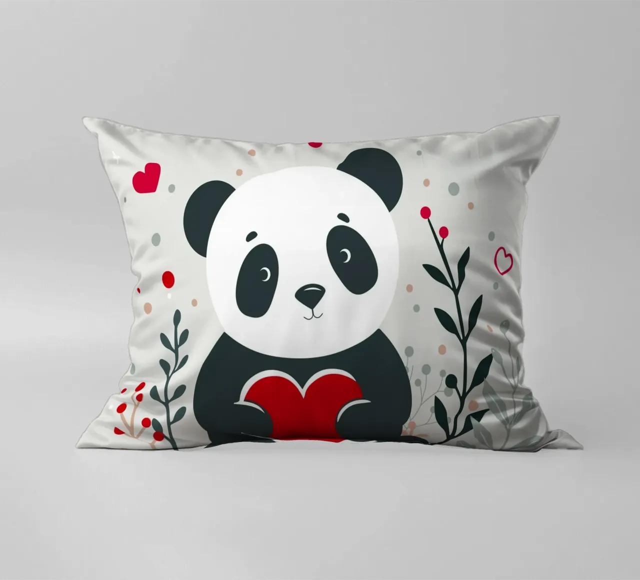 Panda mignon avec un cœur - Affectueux Valentin coussin de namosh