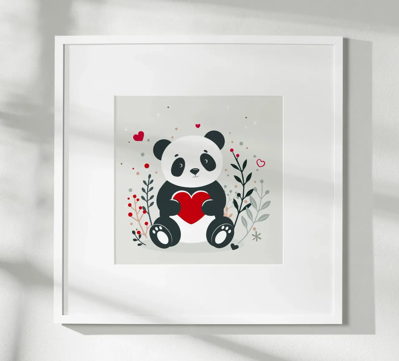 Panda mignon avec un cœur - Affectueux Valentin hahnemühle de namosh