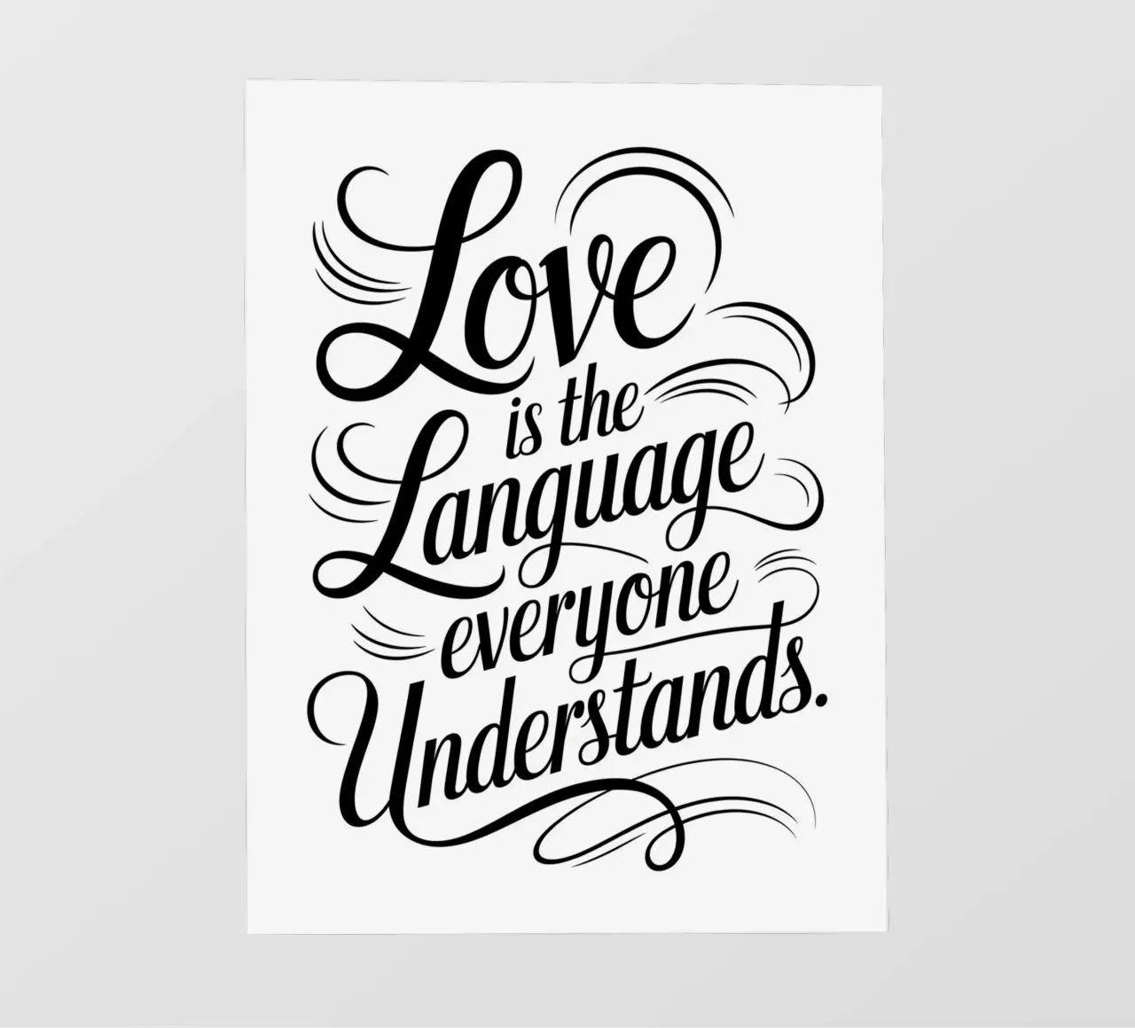 L'amore è la lingua che tutti capiscono pellicola backlit da logic