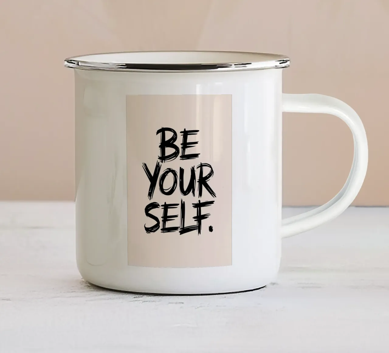 Sé tú mismo. taza de esmalte de logic