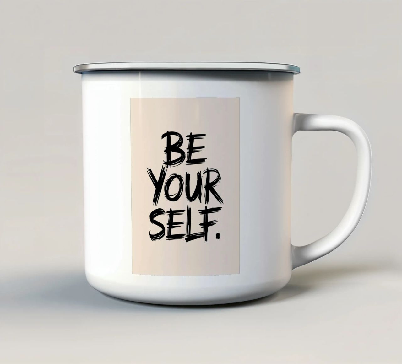 Essere se stessi. tazza in smalto da logic
