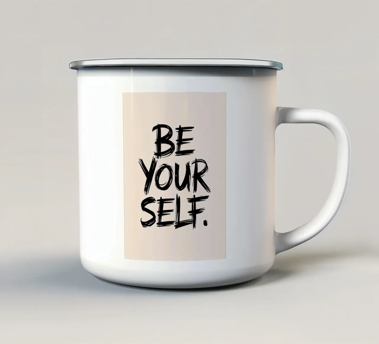 Sé tú mismo. taza de esmalte de logic