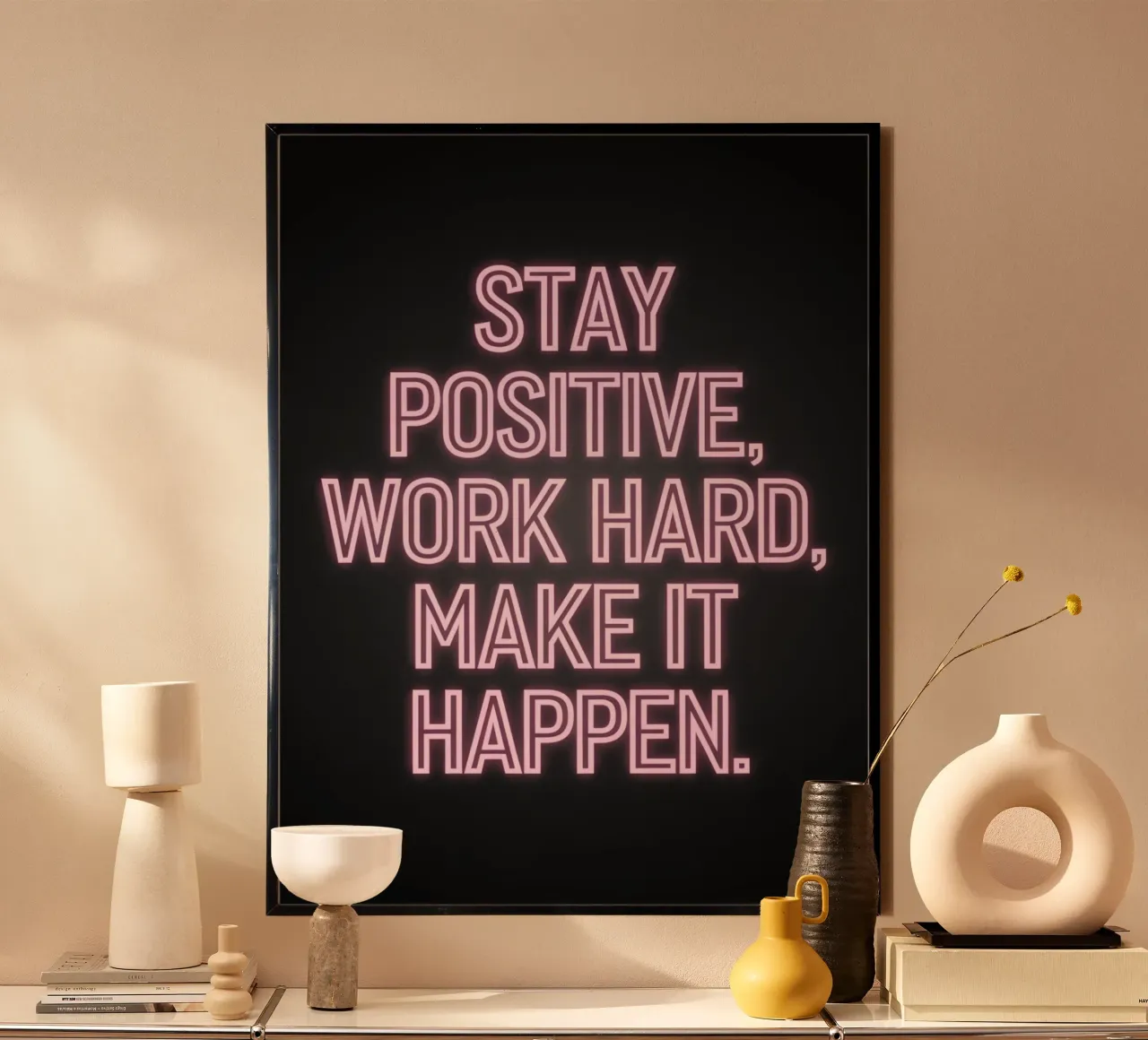 BLIJF POSITIEF, WERK HARD, ZORG DAT HET GEBEURT. hahnemühle van logic