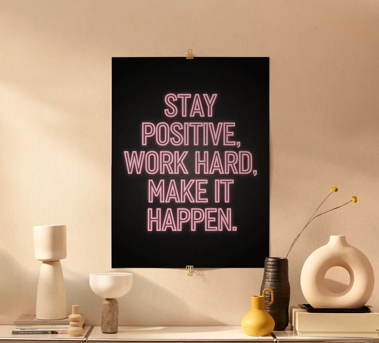 BLIJF POSITIEF, WERK HARD, ZORG DAT HET GEBEURT. hahnemühle van logic