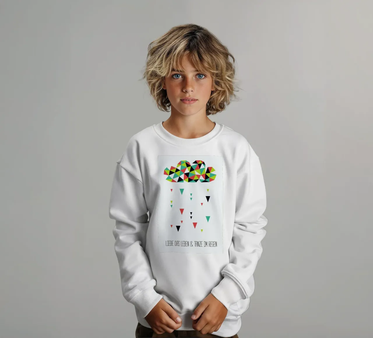 Liebe Das Leben Und Tanze Im Regen kids sweatshirt by Sabrina Ziegenhorn
