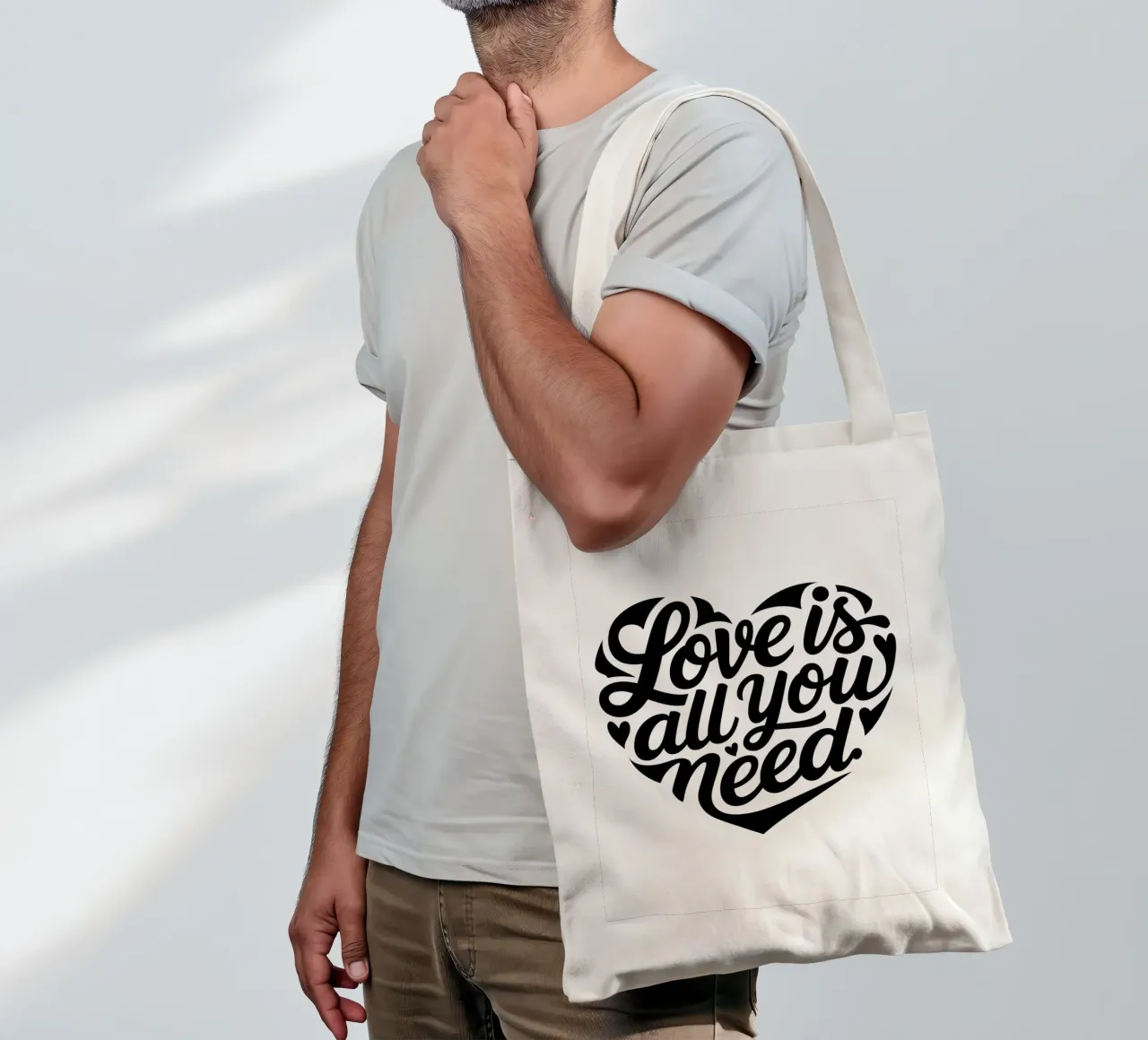 L'amore è tutto ciò che serve. borsa in juta da logic
