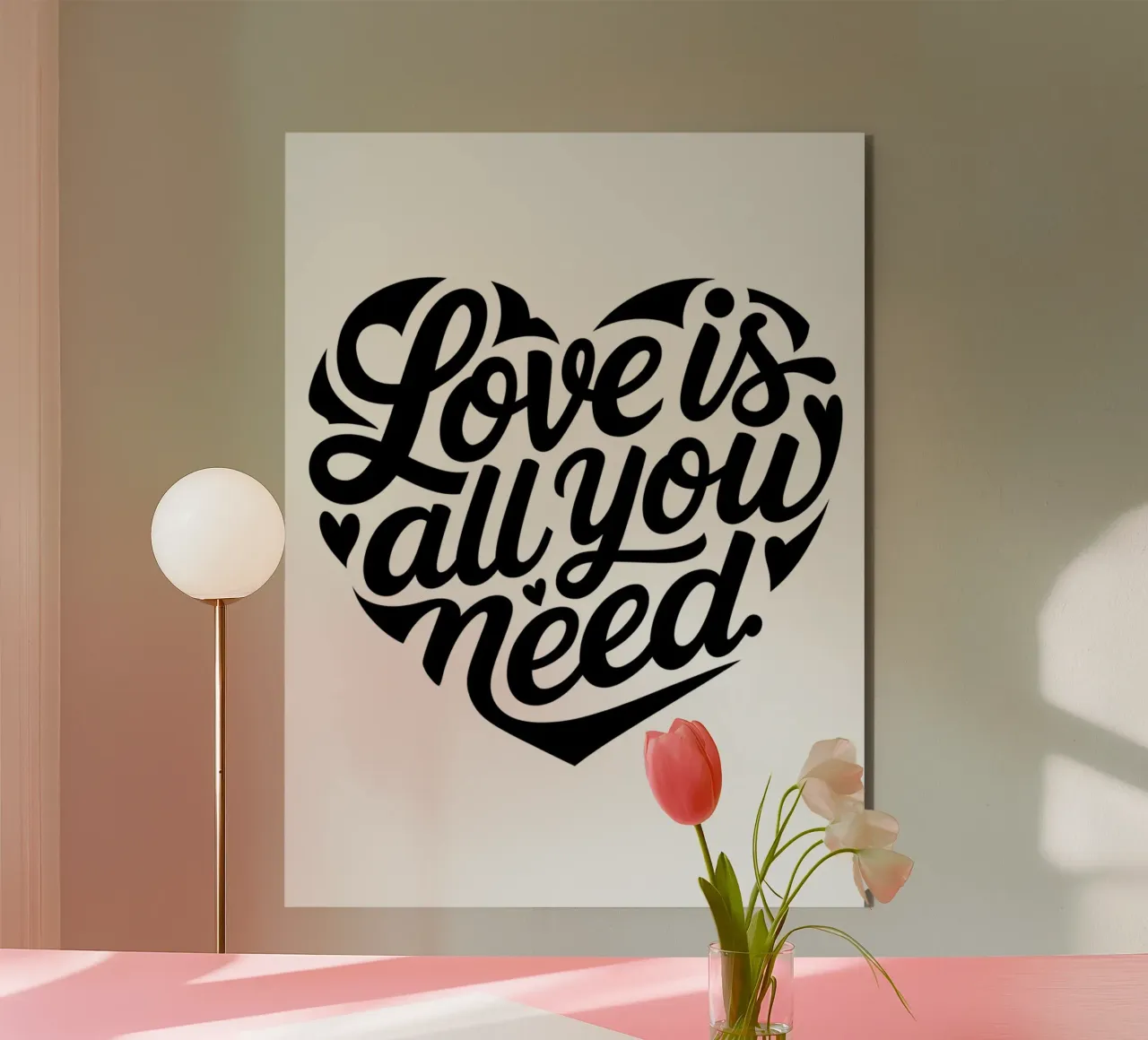 L'amore è tutto ciò che serve. alluminio dibond da logic