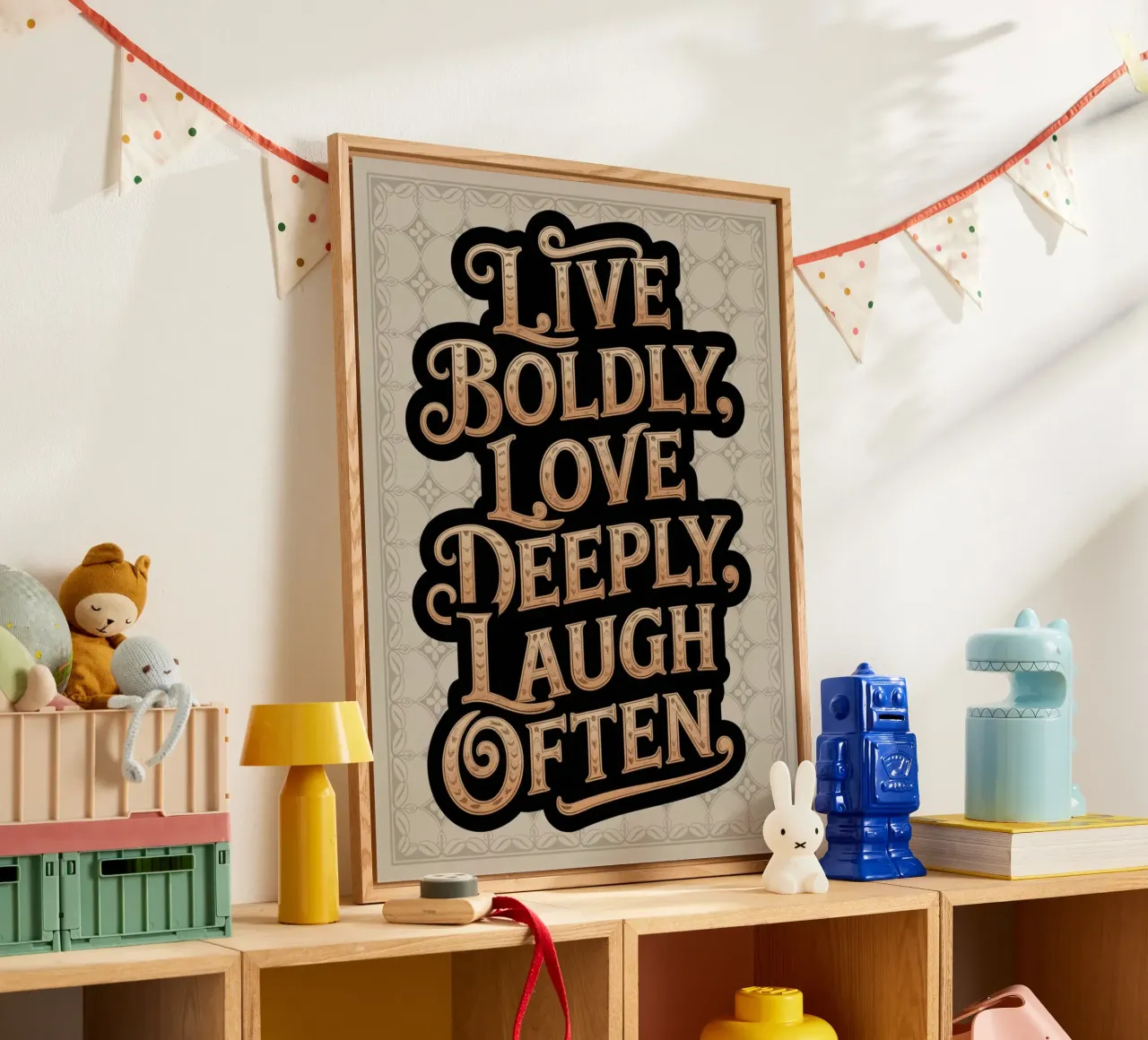 VIVERE CON CORAGGIO, AMARE PROFONDAMENTE, RIDERE SPESSO. plexiglass da logic
