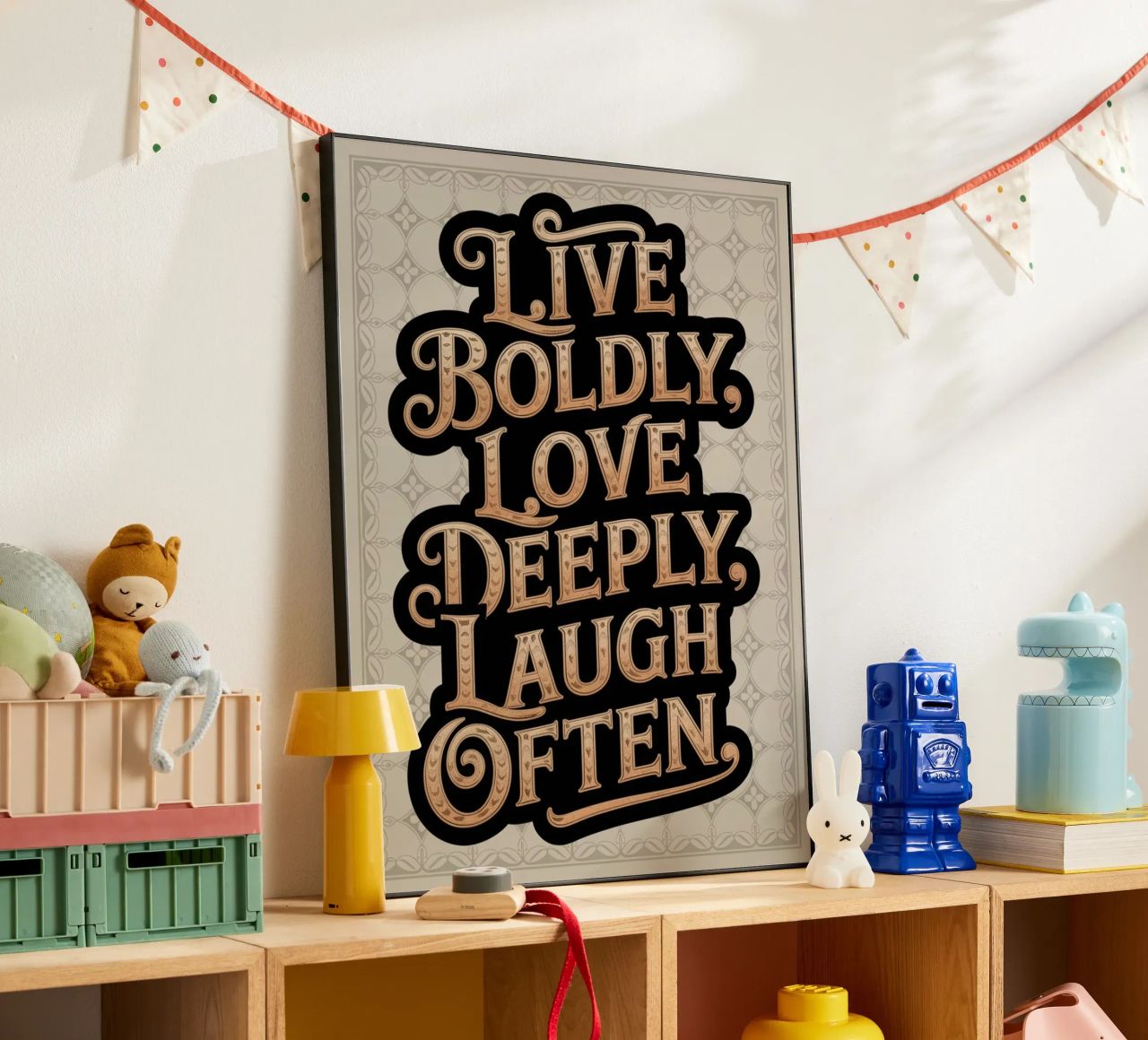 VIVERE CON CORAGGIO, AMARE PROFONDAMENTE, RIDERE SPESSO. alluminio dibond da logic
