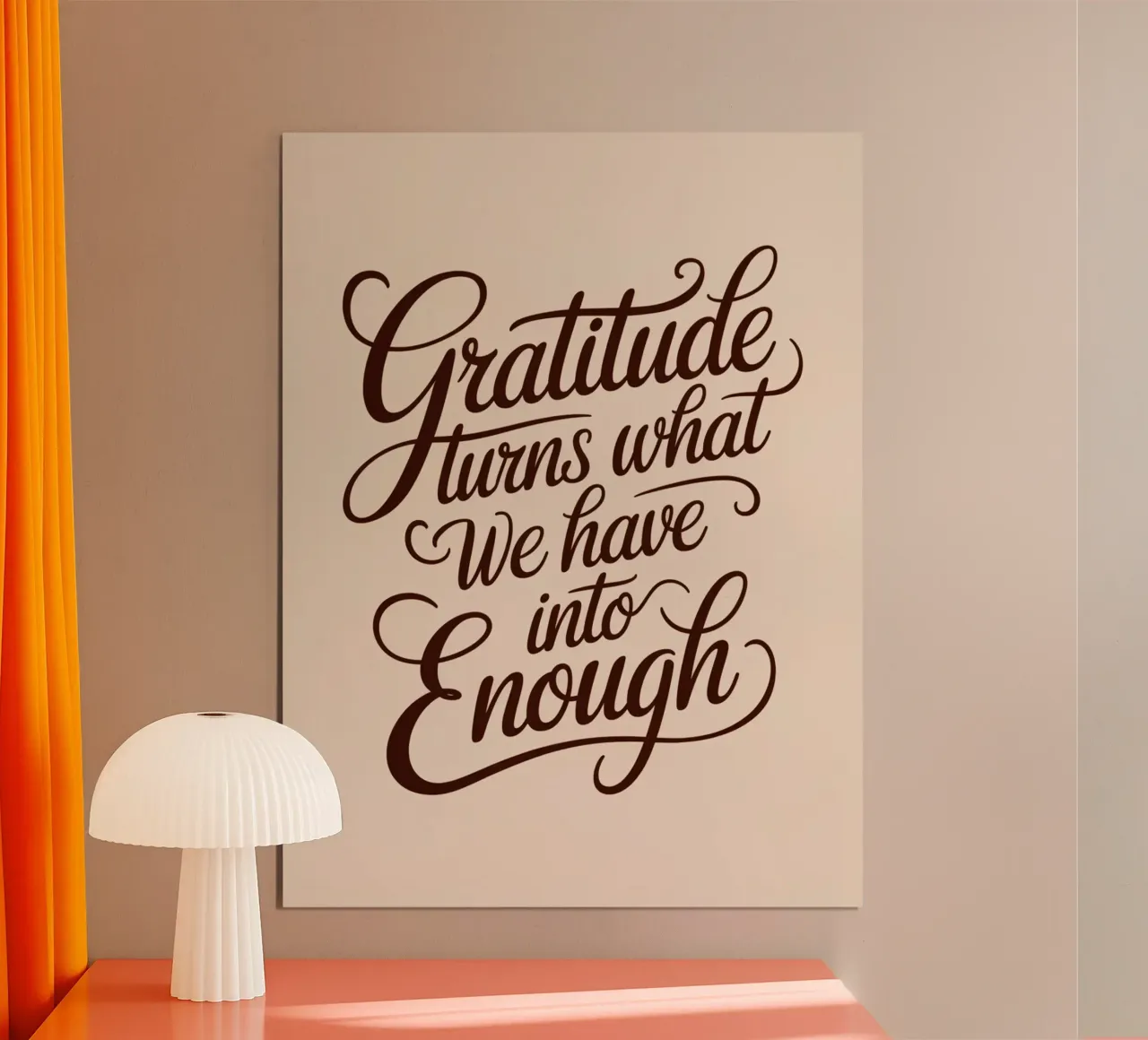 La gratitude transforme ce que nous avons en assez. poster de logic