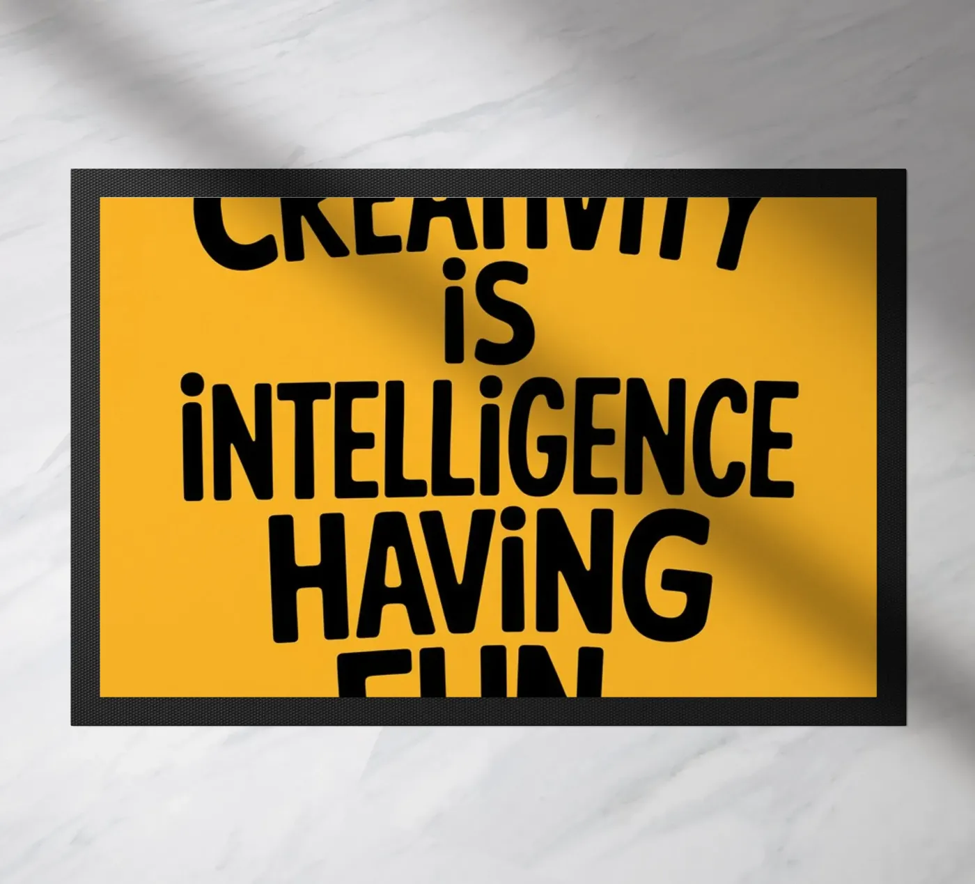 La creatività è intelligenza che si diverte. zerbino da logic