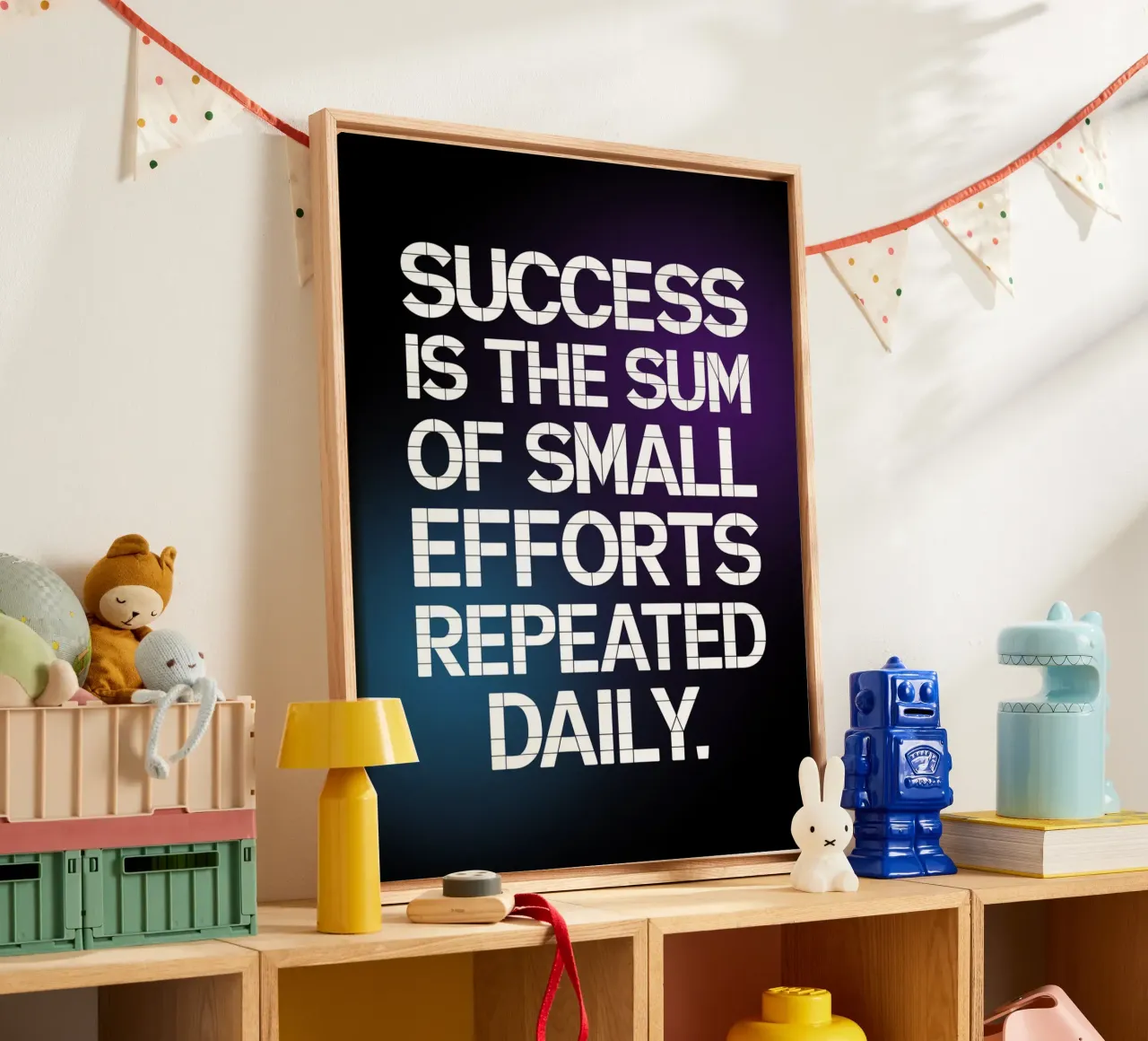 SUCCESS IS THE SUM OF SMALL EFFORTS REPEATED DAILY. canvas by logic