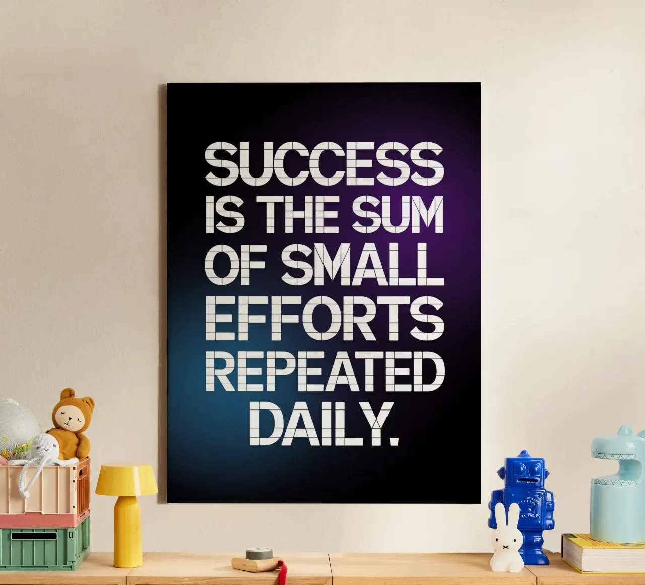 SUCCESS IS THE SUM OF SMALL EFFORTS REPEATED DAILY. canvas by logic