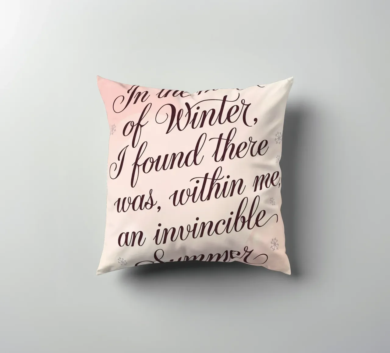 In the midst of Winter, I found there was, within me, an in decorative cushion by logic