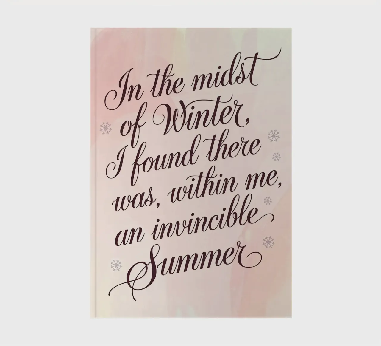 In the midst of Winter, I found there was, within me, an in notebook by logic
