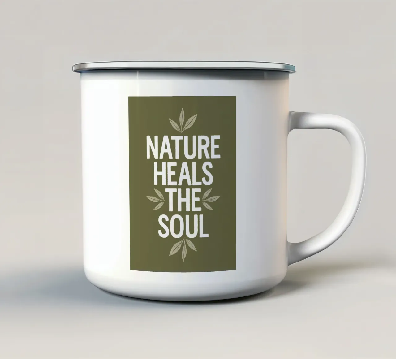 LA NATURA CURA L'ANIMA tazza in smalto da logic