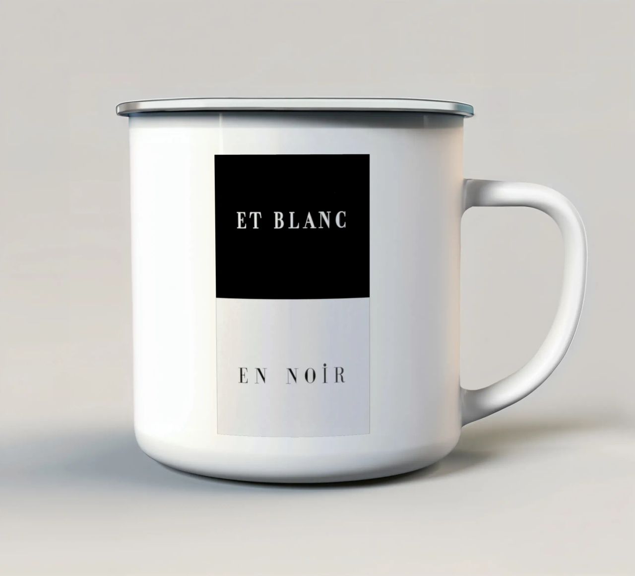 Et blanc en noir tazza in smalto da Danny Ivan