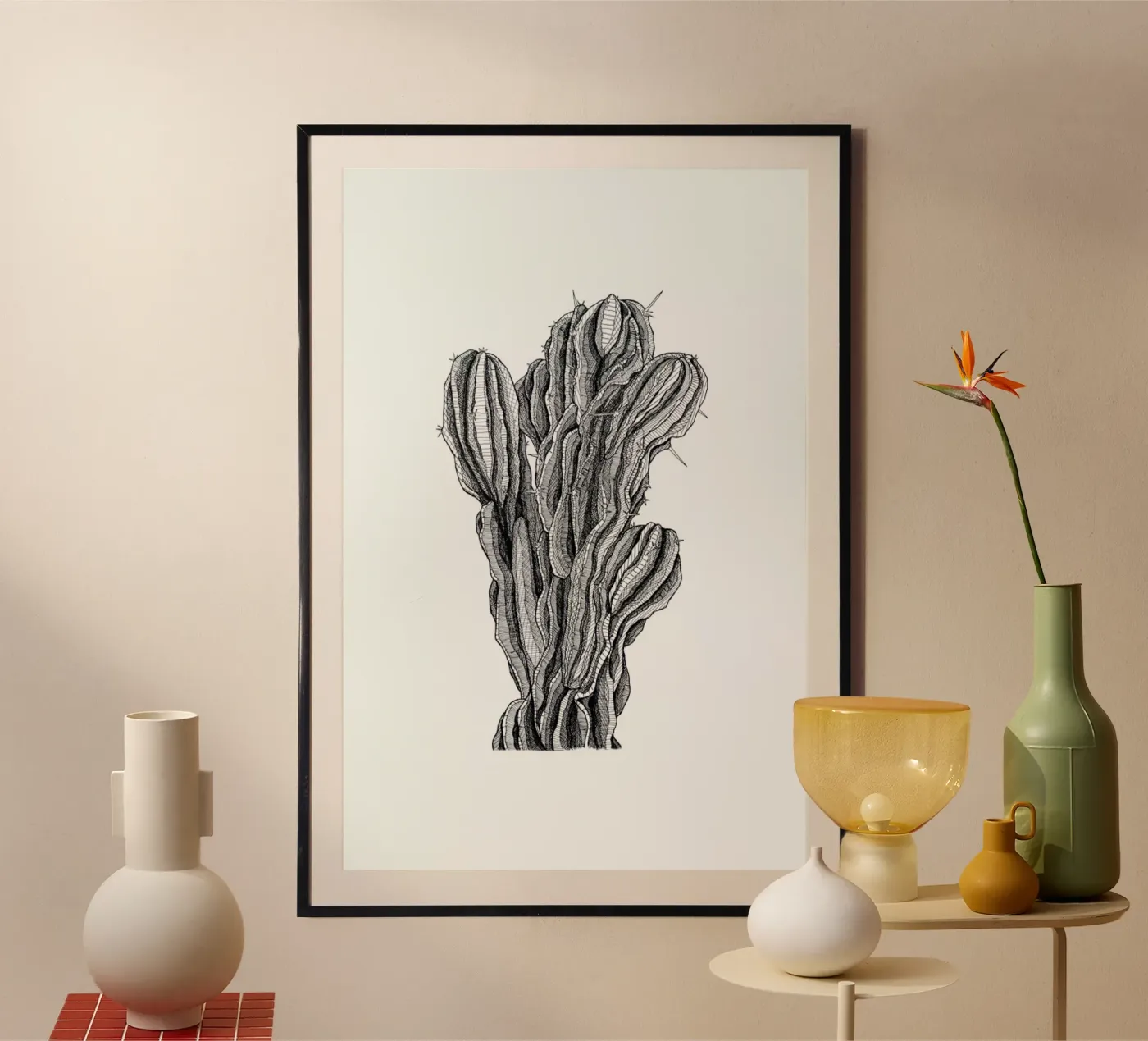 Bush Cactus poster by Pen & Ink
