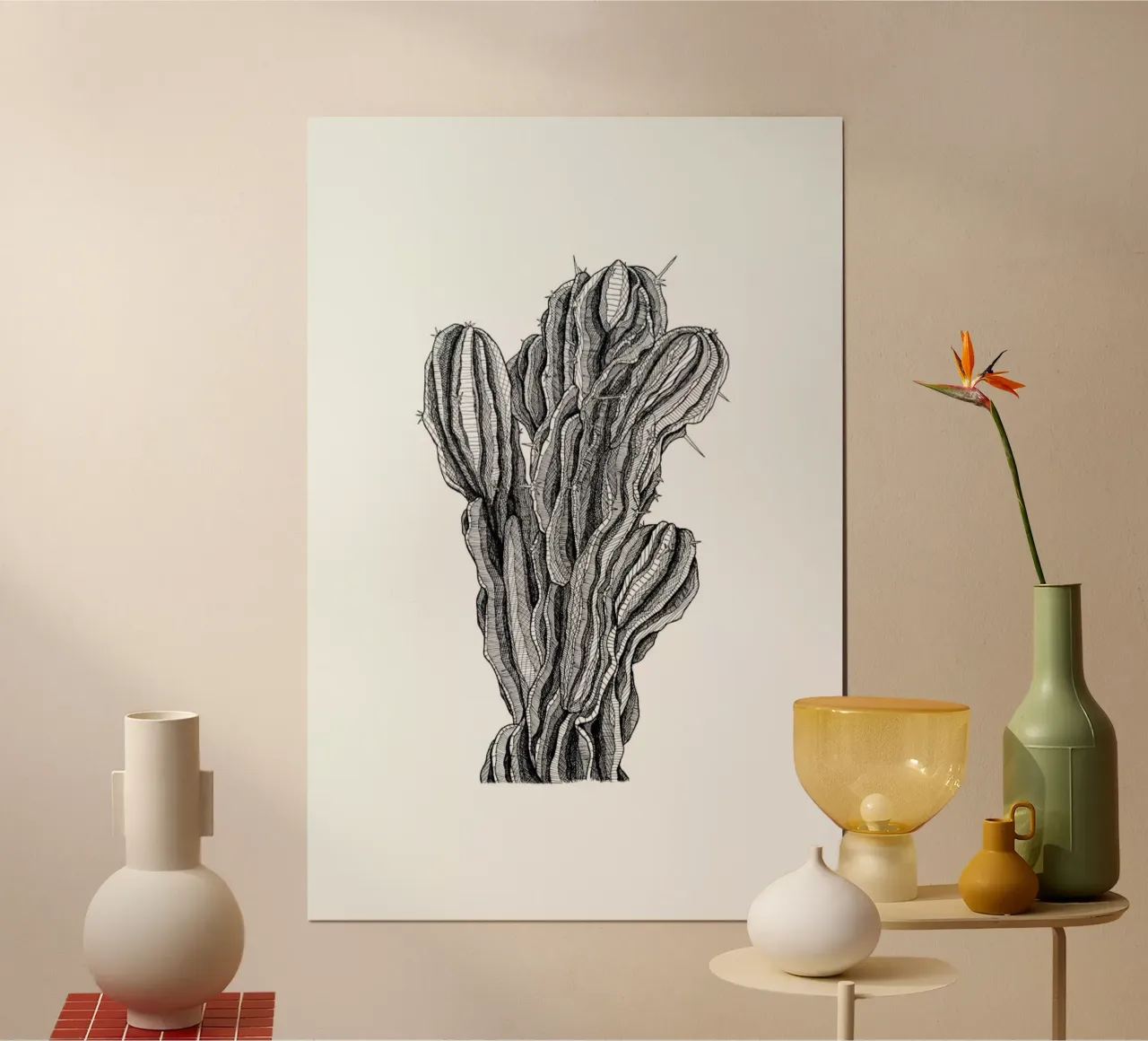 Bush Cactus poster da Pen & Ink
