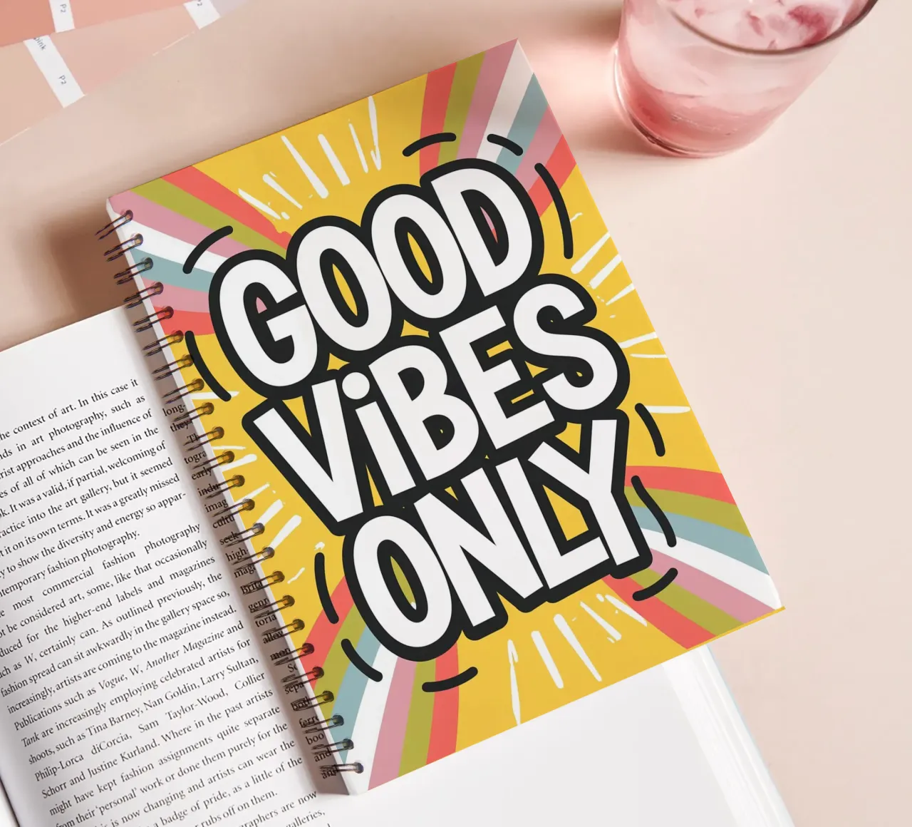 GOOD VIBES ONLY spiral notebook by logic