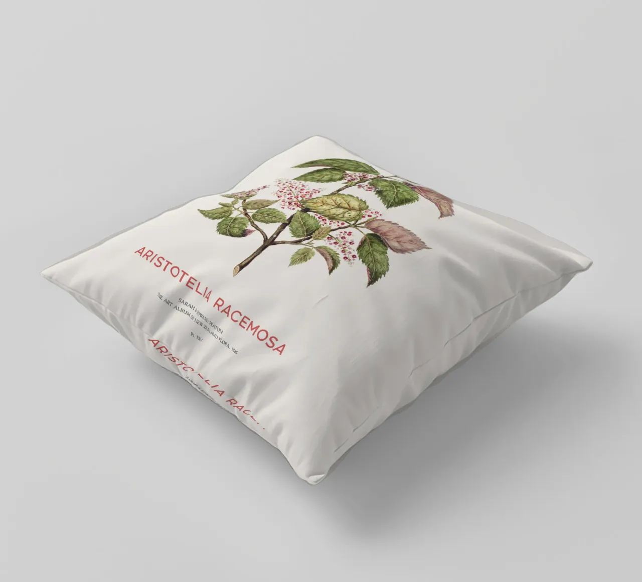 Uva di mare o Aristotelia racemosa cuscino da Vintagrafica