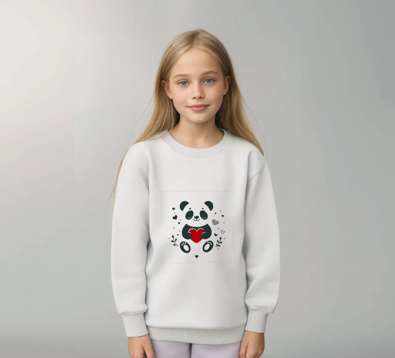 Panda mignon avec un cœur - Affectueux Valentin sweat enfant de namosh
