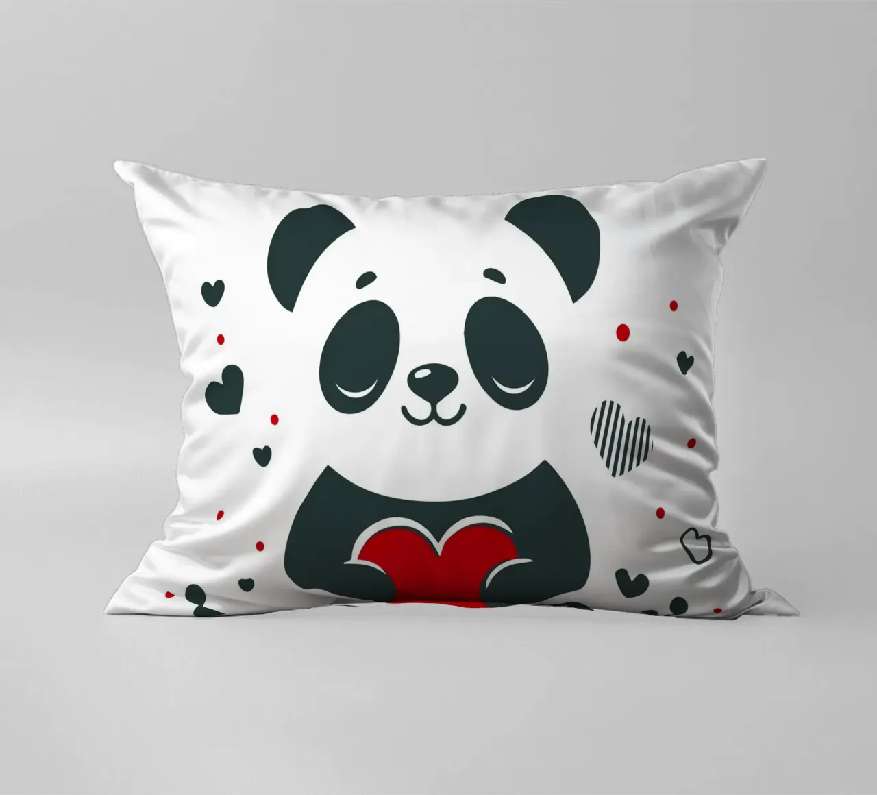 Panda mignon avec un cœur - Affectueux Valentin coussin de namosh